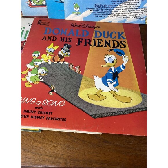 Vintage Childrens Records Lot 12 Walt Disney Donald Duck Smurfs Mother Goose - Picture 5 of 13